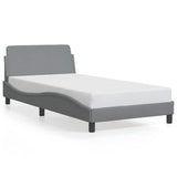 Bed Frame "Dover" Light Grey 100x190 cm Fabric 373265