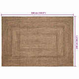Area Rugs Natural and Black 240 x 340 cm Jute 42010506
