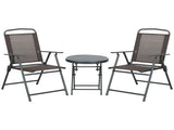 Three-Piece Garden Seat Set, with Glass-Top Table - Brown T3398P322118