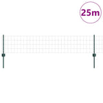 Fence with Posts Green 0.4 x 25 m Steel 3336019