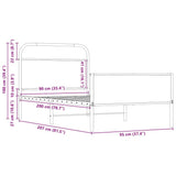 Bed Frame without Mattress 90x200 cm Sonoma Oak Engineered Wood 4100439