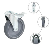 16 pcs Bolt Hole Swivel Casters 125 mm 277878