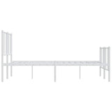 Metal Bed Frame without Mattress with Footboard White 135x190cm 352546