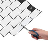 Subway Tile 20 pcs White Black 30 x 30 cm Polyurethane and PET 42046124
