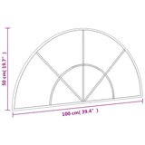 Wall Mirror Black 100x50 cm Arch Iron 358652