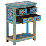 ZNTS Sideboard Turquoise 55x30x76 cm Solid Wood Mango 355011