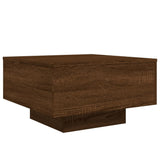 Coffee Table with LED Lights Brown Oak 55x55x31 cm 836580