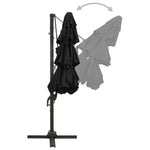 4-Tier Garden Parasol with Aluminium Pole Black 3x3 m 313834