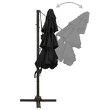 4-Tier Garden Parasol with Aluminium Pole Black 3x3 m 313834