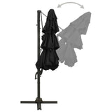 Garden Parasol Black Polyester 3x3 meters Foldable 313834