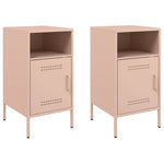 ZNTS Bedside Cabinets 2 pcs Pink 36x39x68 cm Steel 843069