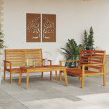 ZNTS 3 Piece Garden Lounge Set Solid Wood Acacia 3211797