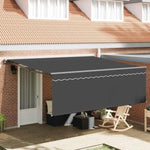 Retractable Awning Manual Orange and White 350x250 cm Fabric 3330215