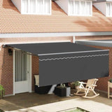 Retractable Awning Manual Orange and White 350x250 cm Fabric 3330215