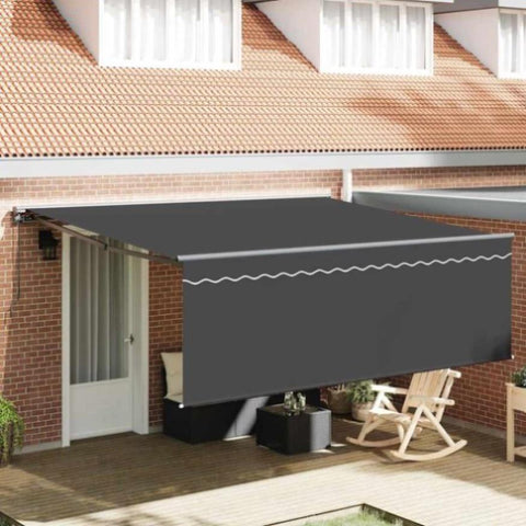 Retractable Awning Manual Orange and White 350x250 cm Fabric 3330215