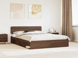 Bed Frame with Headboard Brown Oak 140 x 200 cm Solid Pine Wood 3412075