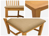 Dining Set 3 pcs Beige Solid Oak Wood 3430315