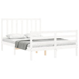 Bed Frame without Mattress White 140x190 cm Solid Wood Pine 3193837