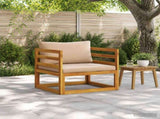 Sectional Armchair with Cushions Solid Acacia Wood Natural 42028339