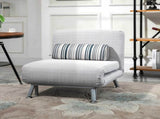 Single Sofa Bed, 1 Person Sleeper Foldable Lounge with Pillow, Grey T3398P328104