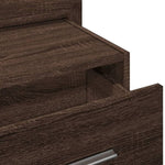 ZNTS Wall-mounted Bedside Cabinet with LED Lights Brown Oak 848169