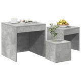 Nesting Tables 3 pcs Concrete Grey Engineered Wood 808598