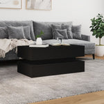 ZNTS Coffee Table with LED Lights Black 90x50x40 cm 839862