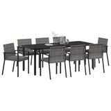 Garden Dining Set 9 pcs Grey Powder-Coated Steel 3379260