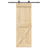 Sliding Door with Hardware Set 80x210 cm Solid Wood Pine 3332761