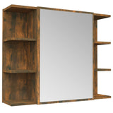 Bathroom Mirror Cabinet Smoked Oak 80x20.5x64 cm Engineered Wood 815522