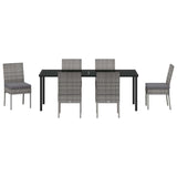 Garden Dining Set 7 pcs Grey Powder-Coated Steel 3379231