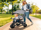6 in 1 Kids Trike Push Bike w/ Push Handle, Canopy, 5-point Safety Belt, Storage, Footrest, Brake, T3398P348141