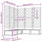 Garden Planter 5 pcs White 120 x 120 x 125.5 cm Plastic 42002910