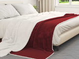 Throw Blanket Bordeaux Red 220 x 240 cm Fleece 42017003