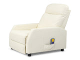 PU With 6-Point Massage Heating Function Recliner Cream White 67428533