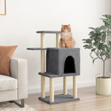 Cat Tree with Sisal Scratching Posts Dark Grey 97 cm 172066