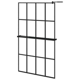 Walk-in Shower Wall with Shelf Black 118x190 cm ESG Glass&Aluminium 3185486
