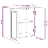 Wall-Mounted Cabinet High Gloss White 59 x 31 x 60 cm 899259