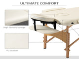 Portable Massage Bed, Folding Spa Beauty Massage Table with 2 Sections, Carry Bag and Wooden Frame, T3398P328084