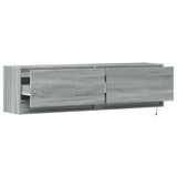 TV Wall Cabinet with LED Lights Grey Sonoma 140x31x38 cm 852374