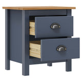 Bedside Cabinets Hill 2pcs Grey 46x35x49.5 cm Pine Wood 288909