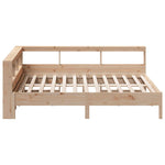 ZNTS Bookcase Bed without Mattress 150x200 cm King Size Solid Wood Pine 3324418