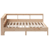 ZNTS Bookcase Bed without Mattress 150x200 cm King Size Solid Wood Pine 3324418