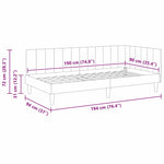 Corner Bed Frame with Headboard Dark grey 90 x 190 cm Velvet 42016339