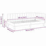 Corner Bed Frame Light Grey 90 cm x 190 cm Velvet 42016338