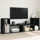 TV Cabinets 2 pcs Black 75x30x50 cm Engineered Wood 840787