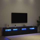TV Cabinet 2 pcs Black Oak 210 x 35 x 40 cm Engineered Wood 3332520