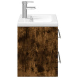Bathroom Sink Cabinet with Built-in Basin Smoked Oak 3278773