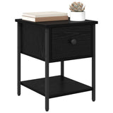 Bedside Table 2 pcs Black Oak 34 x 35.5 x 45 cm Engineered Wood 881805
