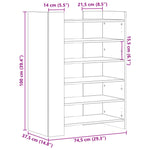 ZNTS Shoe Cabinet Grey Sonoma 74.5x37.5x100 cm Engineered Wood 848435